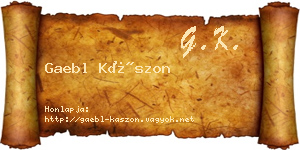 Gaebl Kászon névjegykártya